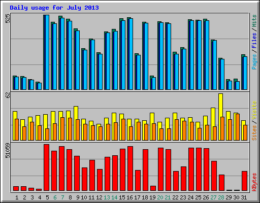 Daily usage for July 2013