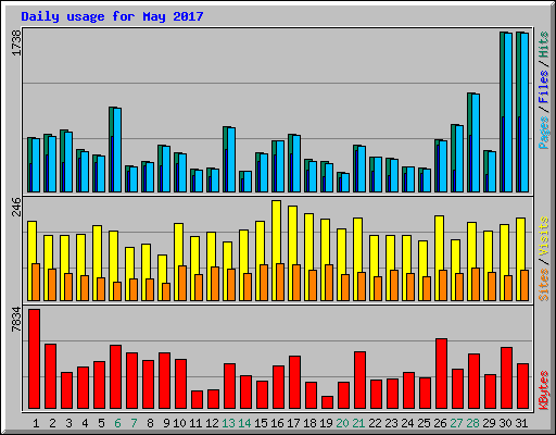 Daily usage for May 2017