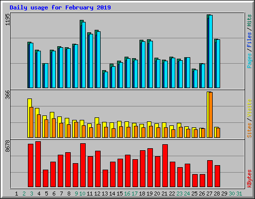 Daily usage for February 2019