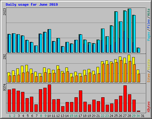 Daily usage for June 2019