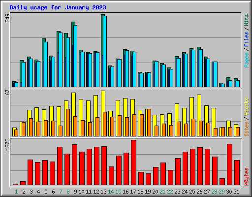 Daily usage for January 2023