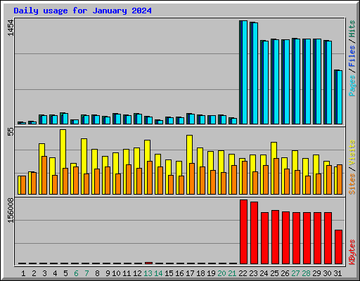 Daily usage for January 2024