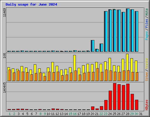 Daily usage for June 2024
