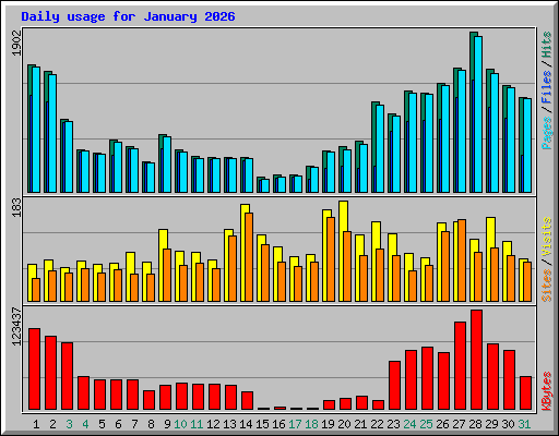 Daily usage for January 2026