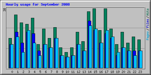 Hourly usage for September 2008
