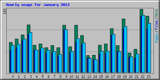 Hourly usage for January 2013