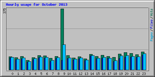 Hourly usage for October 2013