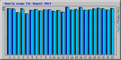 Hourly usage for August 2014