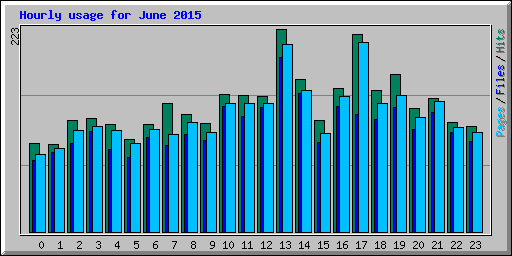 Hourly usage for June 2015