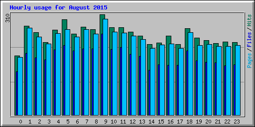 Hourly usage for August 2015