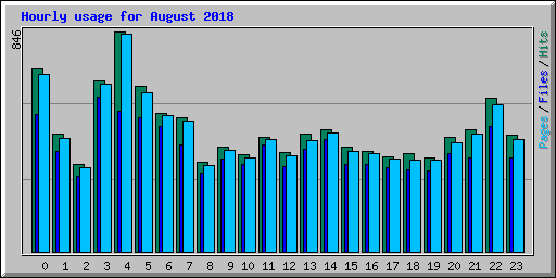 Hourly usage for August 2018
