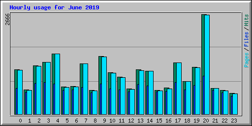 Hourly usage for June 2019