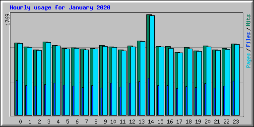 Hourly usage for January 2020