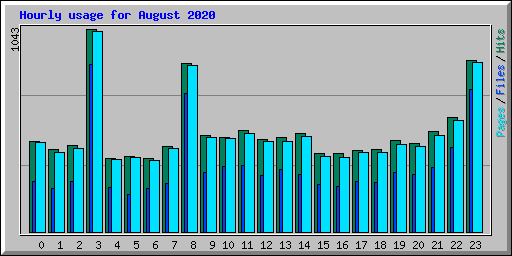Hourly usage for August 2020