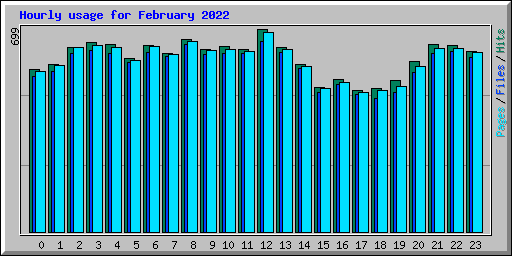 Hourly usage for February 2022