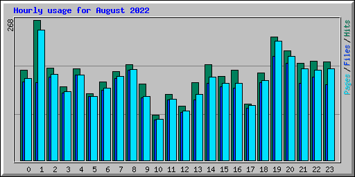 Hourly usage for August 2022