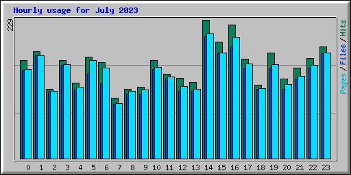 Hourly usage for July 2023