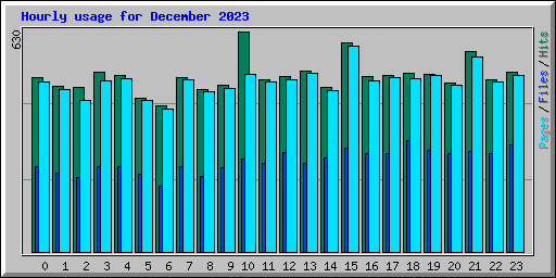 Hourly usage for December 2023