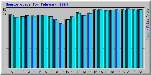 Hourly usage for February 2024