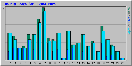 Hourly usage for August 2025